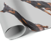 Waterverf Doberman Pinscher Dog Pet Animal Cadeaupapier (Rol Hoek)