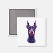 Waterverf Doberman Pinscher Magneet (Voorkant / Achterkant)