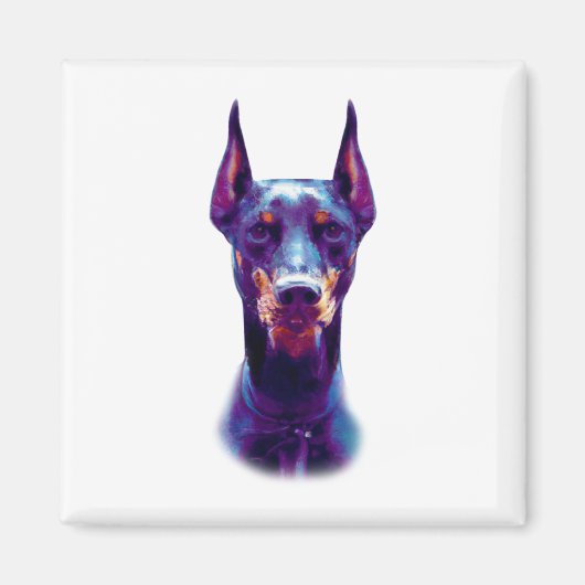 Waterverf Doberman Pinscher Magneet (Voorkant)