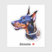 Waterverf Doberman Pinscher Sticker (Vel)