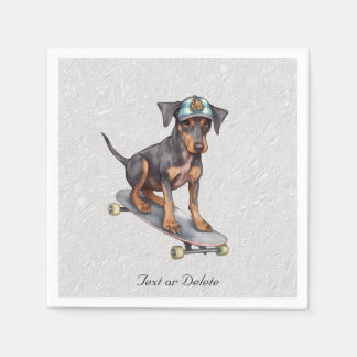 Waterverf Doberman servetten