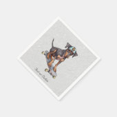 Waterverf Doberman servetten (Hoek)