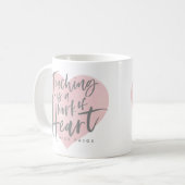 Waterverf docent cadeau hart koffiemok (Voorkant links)