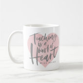 Waterverf docent cadeau hart koffiemok (Links)