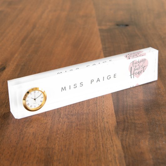 Waterverf docent cadeau hart naambordje (Zijkant)