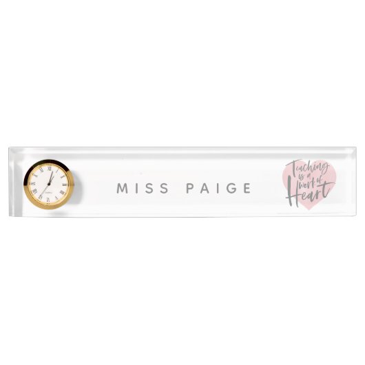 Waterverf docent cadeau hart naambordje (Voorkant)