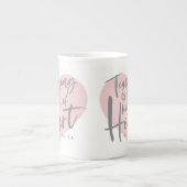 Waterverf docent cadeau hart porselein kop (Voorkant)