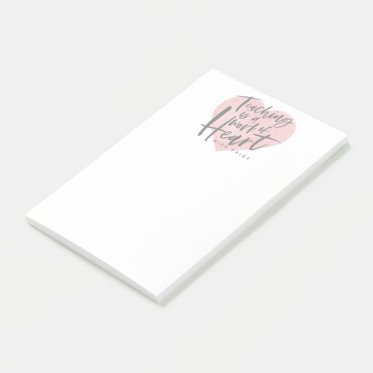 Waterverf docent cadeau hart post-it® notes (Schuin)