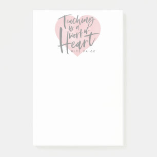 Waterverf docent cadeau hart post-it® notes