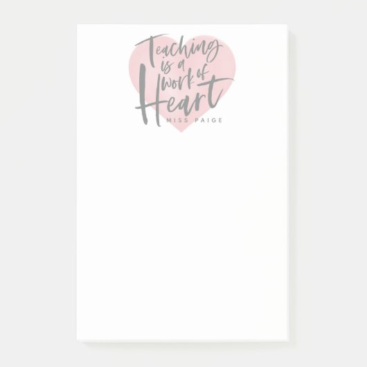 Waterverf docent cadeau hart post-it® notes (Voorkant)