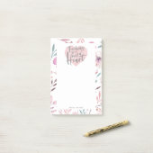 Waterverf docent cadeau hart post-it® notes (Op bureau)