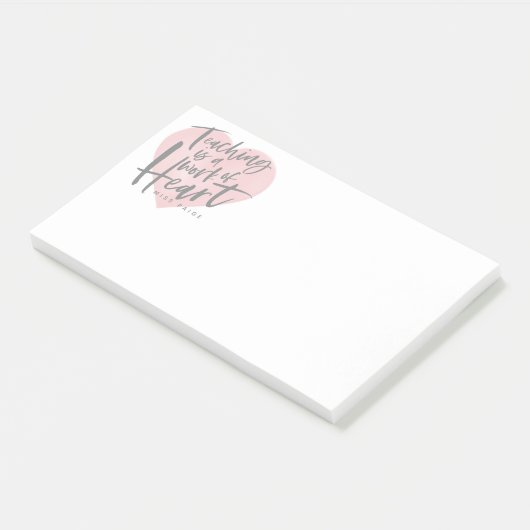 Waterverf docent cadeau hart post-it® notes (Schuin)