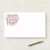 Waterverf docent cadeau hart post-it® notes (Op bureau)