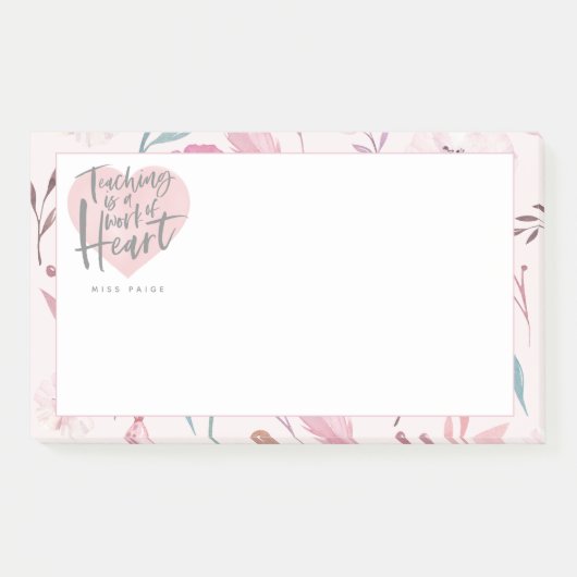 Waterverf docent cadeau hart post-it® notes (Voorkant)