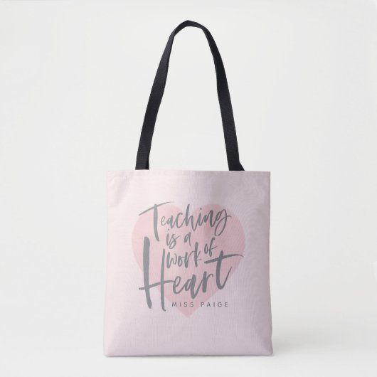 Waterverf docent cadeau hart tote bag (Voorkant)
