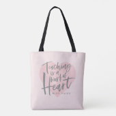 Waterverf docent cadeau hart tote bag (Achterkant)