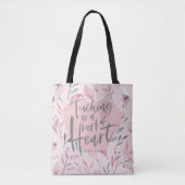Waterverf docent cadeau hart tote bag (Voorkant)