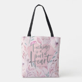 Waterverf docent cadeau hart tote bag (Achterkant)