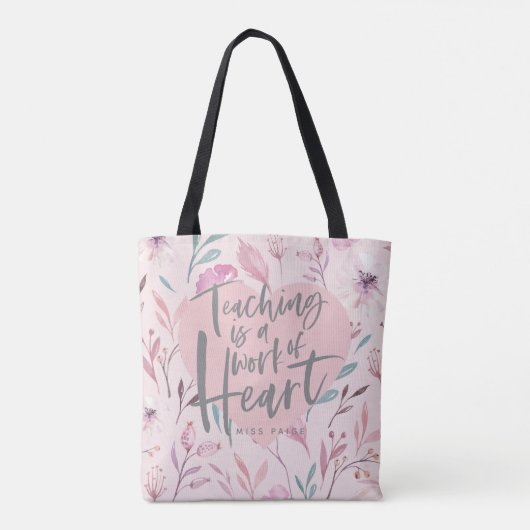 Waterverf docent cadeau hart tote bag (Achterkant)