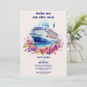 Waterverf Doe mee op het zee bestemming bruiloft Kaart (Staand voorkant)
