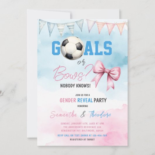 Waterverf doelen of bogen jongen of meisje geslach kaart (Voorkant)