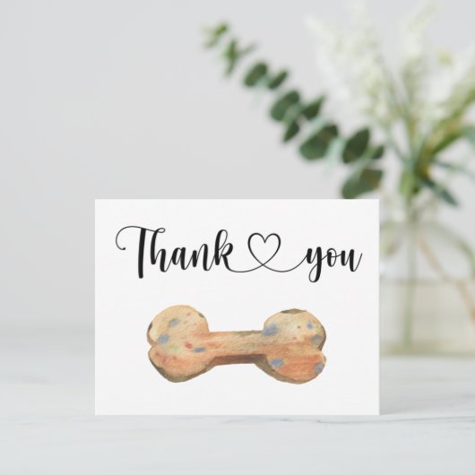 Waterverf Dog Bone Custom Dank u kaart (Staand voorkant)