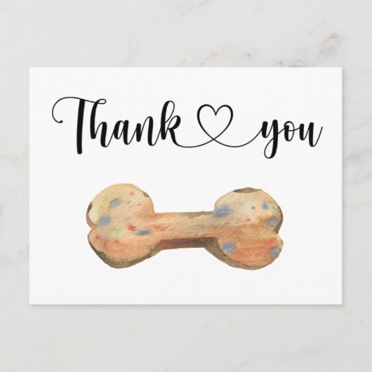 Waterverf Dog Bone Custom Dank u kaart (Voorkant)