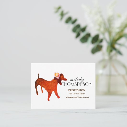 Waterverf Dog Custom Visitekaartje (Staand voorkant)