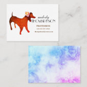 Waterverf Dog Custom Visitekaartje (Voorkant / Achterkant)