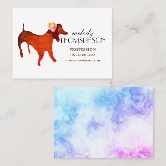 Waterverf Dog Custom Visitekaartje (Voorkant / Achterkant)