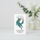 Waterverf Dog Frisbee Dog Walker Pet Sitter Visitekaartje (Staand voorkant)