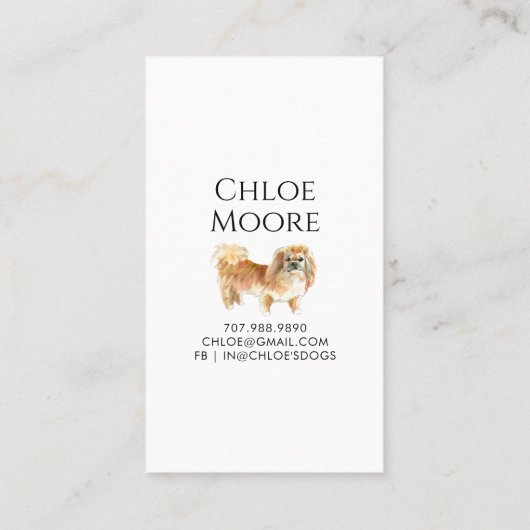 Waterverf Dog Frisbee Dog Walker Pet Sitter Visitekaartje (Achterkant)