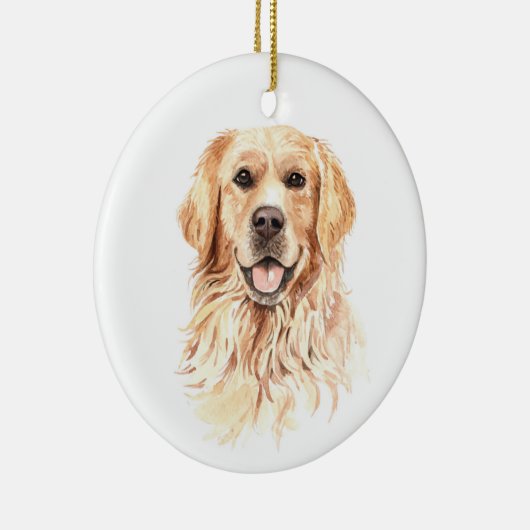 Waterverf Dog Golden Retriever Kerstmis Keramisch Ornament (Rechts)