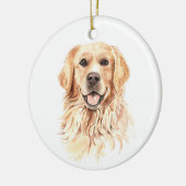 Waterverf Dog Golden Retriever Kerstmis Keramisch Ornament (Links)