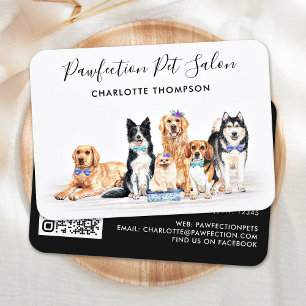 Waterverf Dog Groomer Pet Sitting Website QR Code Visitekaartje