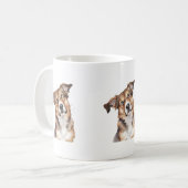 Waterverf Dog is een verwarde verrassende hond Koffiemok (Voorkant links)