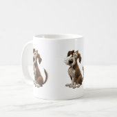 Waterverf Dog is een verwarde verrassende hond Koffiemok (Voorkant links)