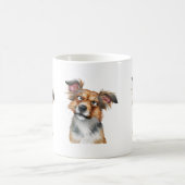Waterverf Dog is een verwarde verrassende hond Koffiemok (Center)