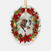 Waterverf Dog kerstversiering Keramisch Ornament (Rechts)