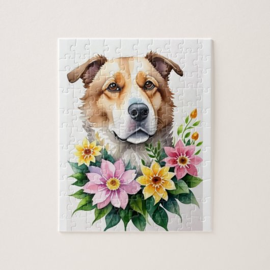 Waterverf Dog Legpuzzel (Verticaal)