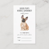 Waterverf Dog Mobile Pet Groomer QR-code Afsprakenkaartje (Voorkant)