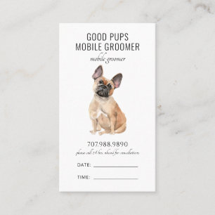 Waterverf Dog Mobile Pet Groomer QR-code Afsprakenkaartje