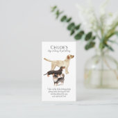 Waterverf Dog Pack Dog Walker Pet Sitter Visitekaartje (Staand voorkant)