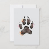 Waterverf Dog Paw Print Note Kaart (Voorkant)