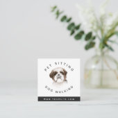 Waterverf Dog Pet Sitter Dog Walker Animal Care Vierkante Visitekaartje (Staand voorkant)