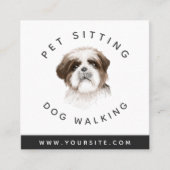 Waterverf Dog Pet Sitter Dog Walker Animal Care Vierkante Visitekaartje (Voorkant)