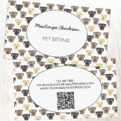 Waterverf Dog Pet Sitting QR-code Visitekaartje