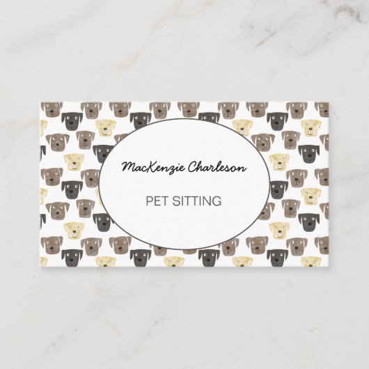Waterverf Dog Pet Sitting Visitekaartje (Voorkant)