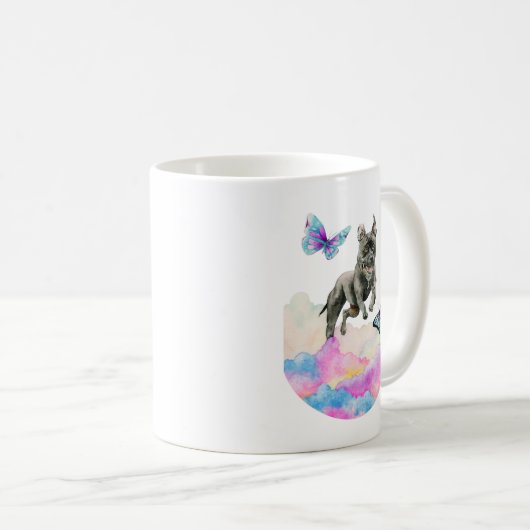 Waterverf Dog Pit Bull Terrier Whimsical Art Koffiemok (Voorkant rechts)
