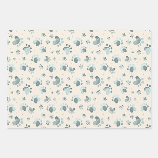 Waterverf Dog Pit Wrapping Paper Set van 3 (Voorkant 3)